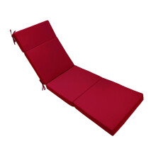 Chaise Lounge Pad With Fabric And Ergonomic Support-Burgundy