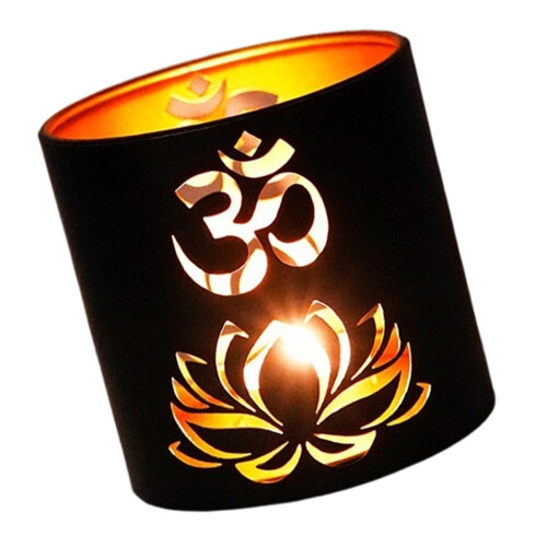 Festival Iron Tea Light Holders With Lotuses And Elephant-C