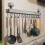 Easy Installation Space Aluminum Utensil Holder-Hook 40cm8 hook 3