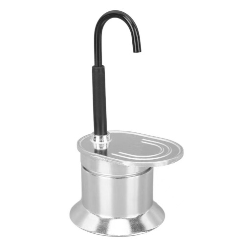 Miniature Aluminum Coffee Maker 50Ml Perfect For Single-Silver