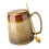 Unique Raku Glazed Ceramic Coffee-yellow sand With spoon lid 1