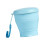 Foldable Silicone Drinking Cup with Lid and Carrying Strap-blue 1
