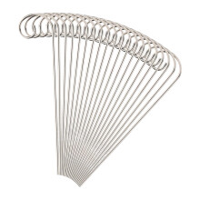 30 Stück Gartenpfähle mit gekräuselter Spitze, silberfarbene