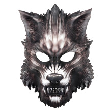 Easy To Wear Horror Wolf Disguises Half Face-Black Wolf Mask