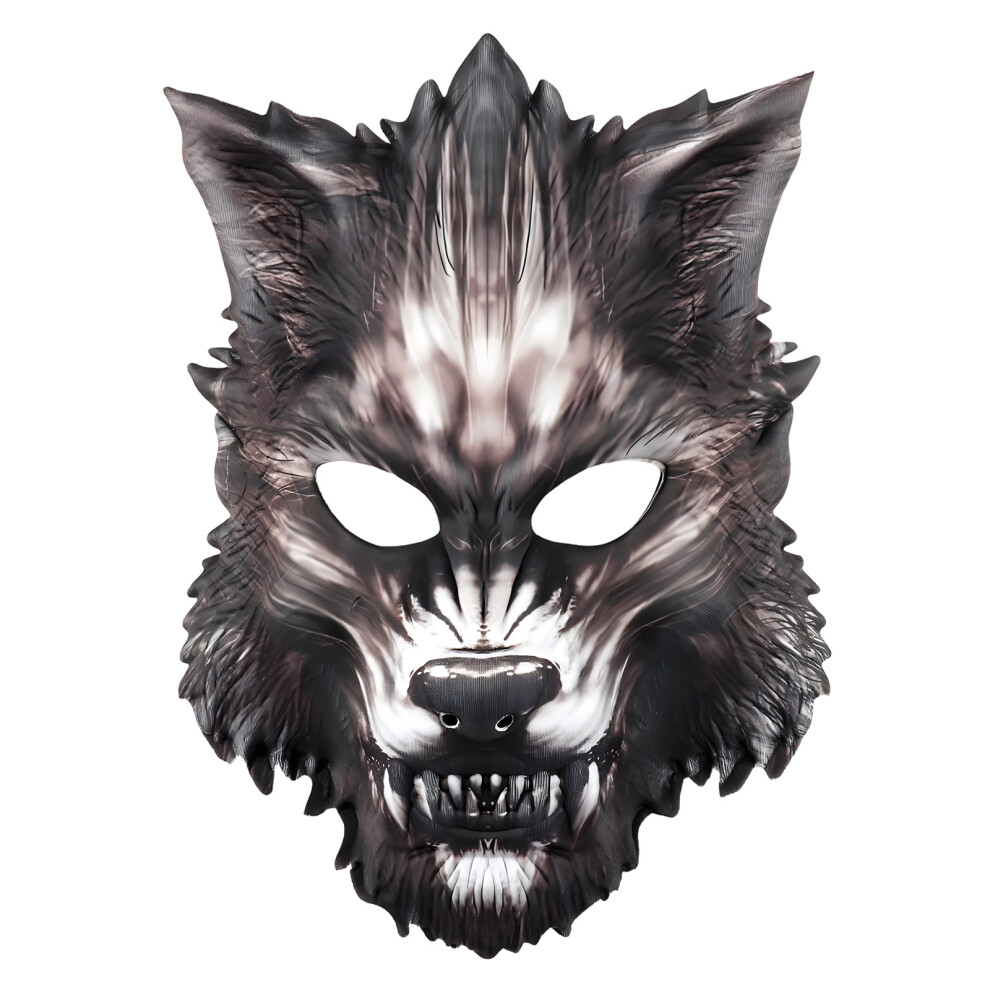 Black Easy To Wear Horror Wolf Disguises Half Face- Wolf Mask
