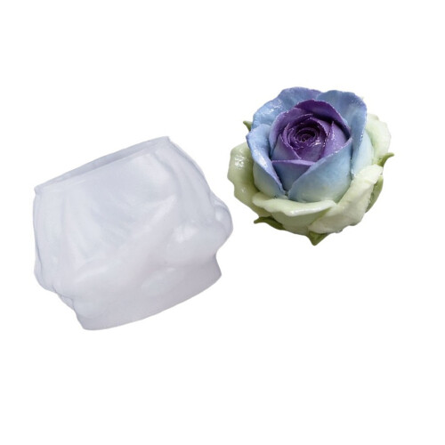 Rose Flower Design Silicone Candle Mold High Temperature