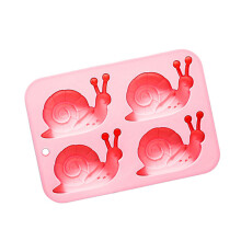 4 Cavities Snail Silicone Baking Molds Professional Cake-Pink