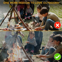 Marshmallow Roasting Sticks (8 Pack) 32 Inches Extendable Telescoping Smores Skewers for Fire Pit Meat