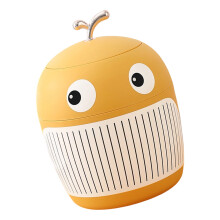 Durable Plastic Mini Waste Bin With Cartoon Whale-straw yellow