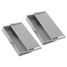 2Pcs Double Plastic Under Cabinet Storage Boxes Under Desk-Gray