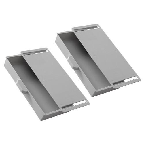 Set van 2 zelfklevende plastic opslagcontainers voor-Grijs