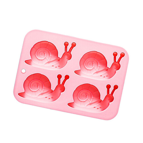 Moules de cuisson en Silicone d'escargot à 4 cavités,-Rose