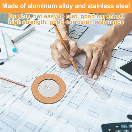 Circle Drawing Tool, Adjustable Circle Drawing Tool, Multifunctional Plotter, Rotatable Plotting Tools for Woodworking 2