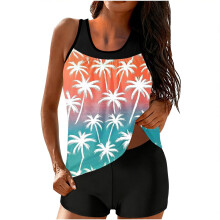 Bescheiden tankini-zwempakken voor dames Tweedelige-Multi-XXL