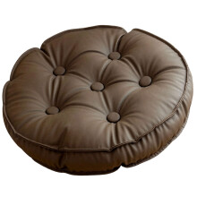 Multifunctioneel rond zitkussen Ademend PU-leer-Donkerbruin