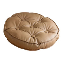 Tapis de sol rond en cuir PU, coussin de chaise de-Couleur café