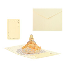 Carte de vœux en feuille d'or, carte de vœux en papier princesse