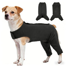 Dog Surgical Suit for Back Legs Rear Leg Sleeve to-XXXL Black