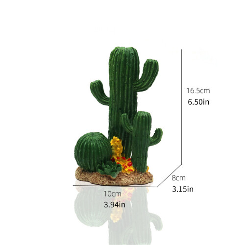 Realistic Cactus Figure Statue Fishtanks Decoration Resin 2