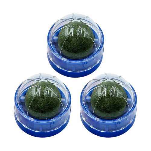 3Pack Cats Teeth Cleaning Teaser Toy Catmint Balls For-Blue