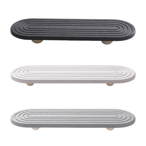 Multipurpose Wood Diatomite Drainage Tray Prevents-1medium gray 1