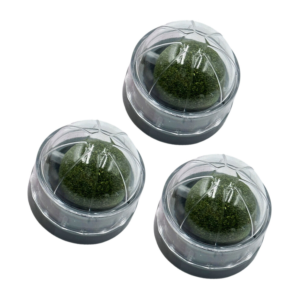 3Pack Cats Entertainment Catmint Toy Rotating Teaser Balls-Gray