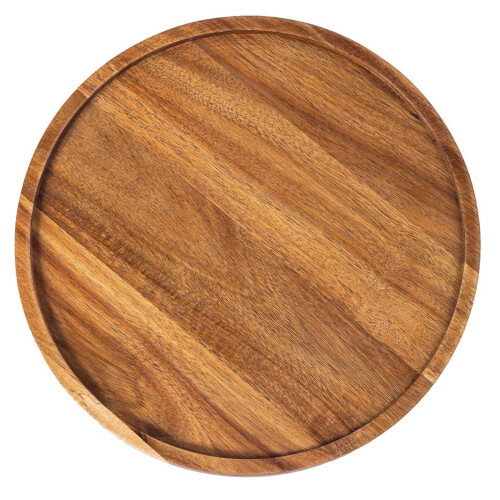 Plateau circulaire rond en bois adapté à la présentation-29,5 cm