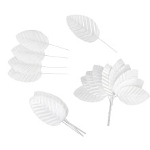 Multipurpose Fabric Leaves 200Pcs Set For DIY Projects-White
