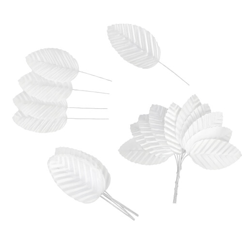 Multipurpose Fabric Leaves 200Pcs Set For DIY Projects-White