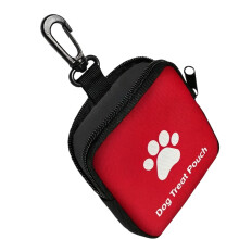 Zippered Dog Treats Pouch Oxford Fabric Travel Food-Red