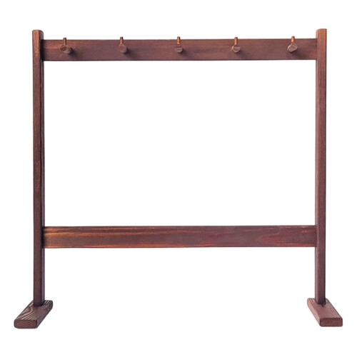 Elegant 5 Hook Wood Wind Chimes Holder With Base-large