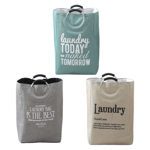 Multipurpose Foldable Laundry Basket With Aluminum Handles-Gray 1