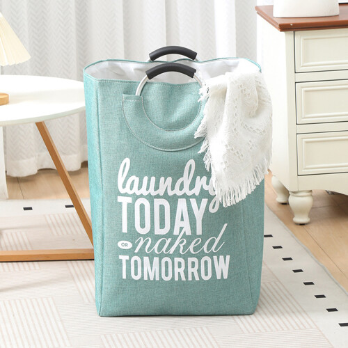 Foldable Laundry Basket Freestanding Washing Bin Hamper-Green 2