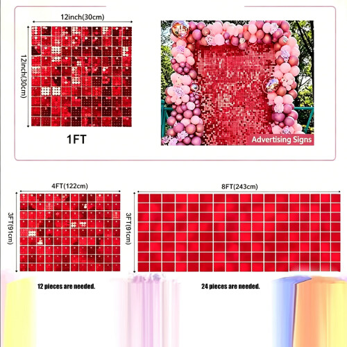 Groupe de 12 éléments d’ornement compatibles-Rose rouge brillant 2