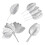 200Pcs Artificial Silk Leaves With Bendable Wire Stems-Silver 1