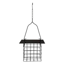 Distributeur d'oiseaux sauvages suspendu carré moderne,-Noir