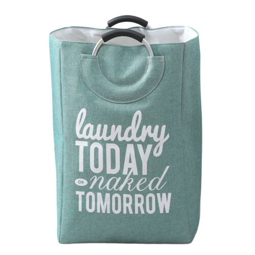 Foldable Laundry Basket Freestanding Washing Bin Hamper-Green