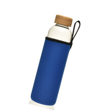 Large 750ml Sodium Calcium Glass Bottle With Tea-Deep Blue