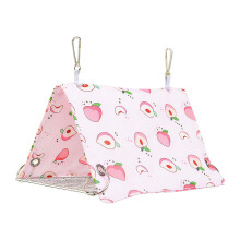 Summer Hanging Bird Nest Triangular Metal Meshes Bird-Pink S