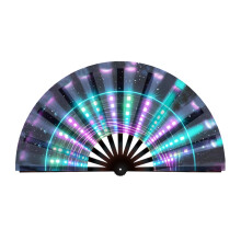 Glow Reflective Large Raves Fan Folding Hand-Music Festival B