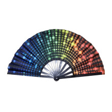 Reflective Colorful Hand Fan Dancing Foldable-Colorful dots