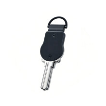 Sturdy Metal Keychain Accessory Holds Multiple Keys-Black