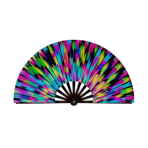 Fluorescent Glow Glittering Folding Hand Fan Stage-radiation