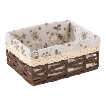 Large Capacity Storage Basket with Liner Perfect For Home-brown