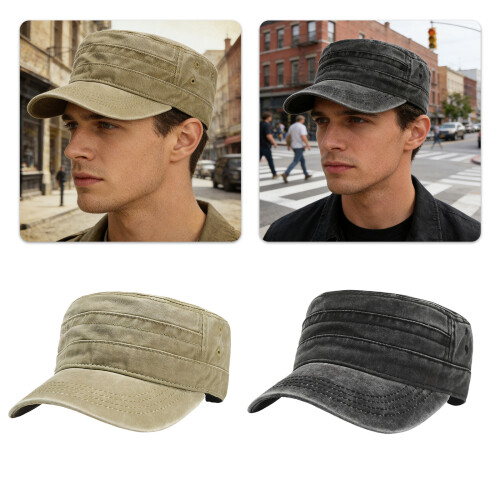 Casual Washing Cotton Baseball Cap Comfortable Sun-Khaki 1