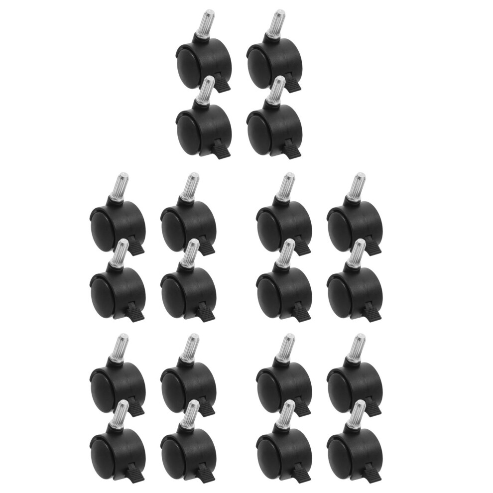20Pcs Pu Casters With Brake For Chair And Cart Replacement 3751012581410
