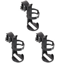 3Pcs Universal Stroller Cup Holder Black PP Plastic for Bikes Walkers