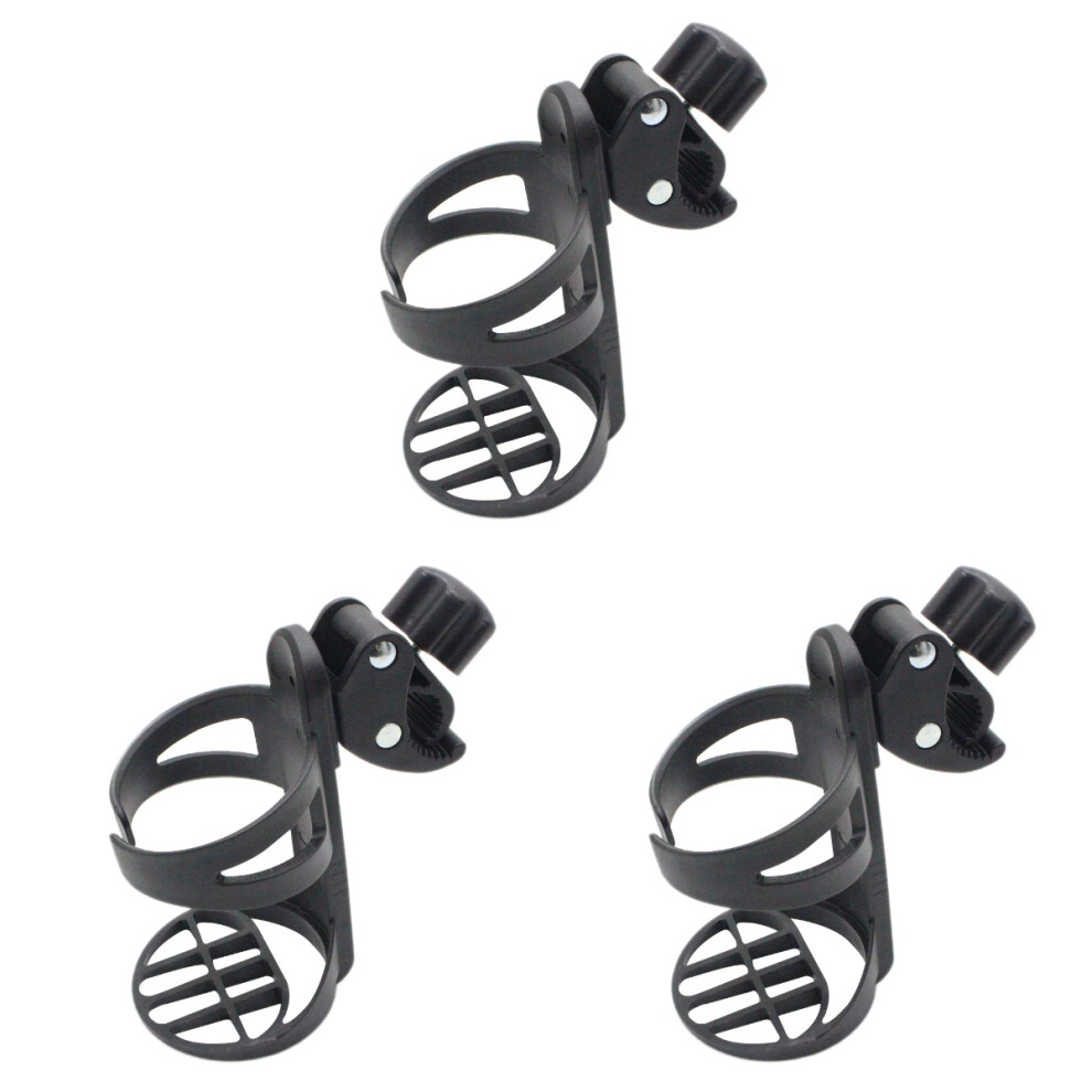 3Pcs Lightweight Universal Bike Cup Holder Stroller Drink Holder Black Iplusmile