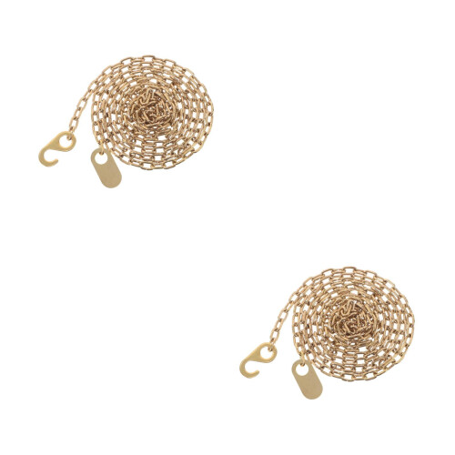2Pcs Golden Metal Clock Replacement Chain for Pendulum Clock Parts 2