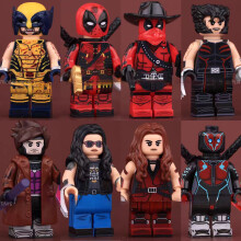Real shooting of 8 third-party building block figurines, cowboy Deadpool, 2026 Tianqi Wolverine brand Emperor Erika assembly toys